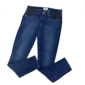 PAIGE MATERNITY Verdugo Ultra Skinny Black Side Panel Stretchy Jeans Size 30
